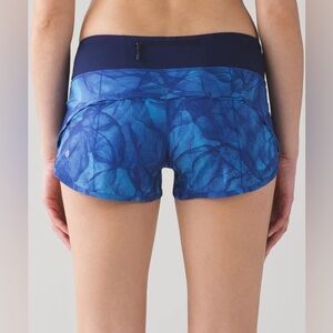 Lululemon Speed Short (2 1/2") size 2 
Mini Midnight Tulle Multi / Hero Blue